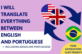 translate everything between english to portuguese