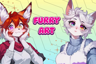draw furry art or fursona character in anime style for you