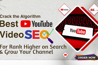 be your youtube video SEO expert and channel manager