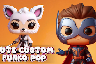 design stylized 3d characters, funko pop, toys 3d model in blender