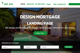 mortgage landing page, mortgage website, real estate website
