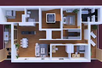 convert 2d drawings into 3d floor plan rendering
