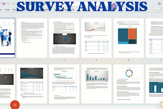 do professional survey analysis, data visualization and report