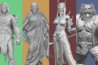 sculp 3d model character, figure and statue for 3d printing