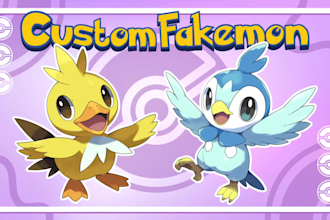 create your custom fakemon design, pokémon fusion in unique pokémon style