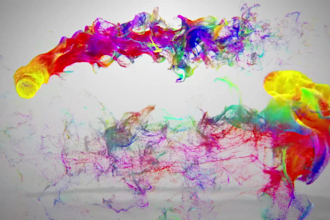 create colorful particle logo intro