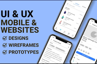 do mobile ui design, website, dashboard, mobile app ui ux design, ui ux design