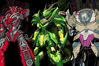 draw mecha, gundam and armor ilustration in my style