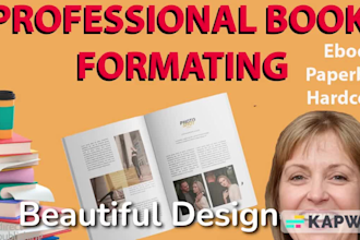 do paperback formatting and kindle formatting for KDP and ingramspark