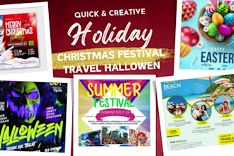 holiday flyer christmas party event newyear business flyer travel tour flyer