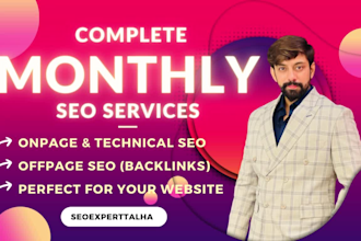 provide complete monthly SEO service with backlinks