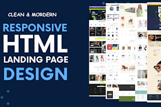 create responsive html landing page, convert figma,psd to html