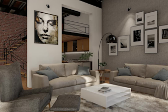 interior design of your living room with shopping list