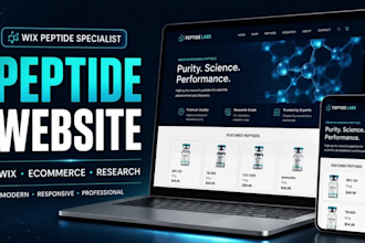 build wix peptide website and research product ecommerce website