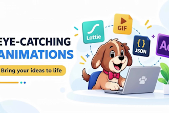 create animated gifs, lottie json and transparent animations
