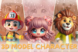 cute 3d characters for modeling, 3d printing, and games