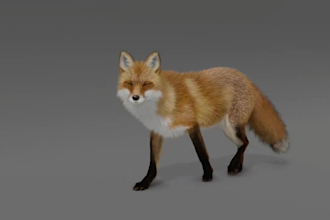 3d animal model, 3d creature model with animal realistic fur or xgen in blender