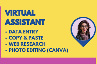 be your virtual assistant, data entry, web research