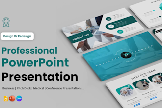 design, redesign powerpoint presentation, business, medical, pitch deck creation