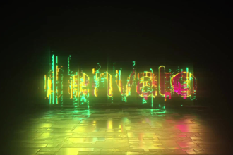 create 3d cyber glitch neon logo reveal intro for you