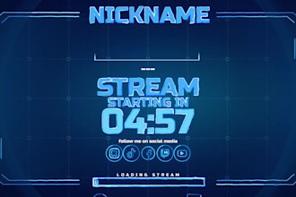 design custom animated twitch overlay and stream screens