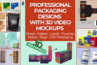 create premium product packaging design with 3d video mockup