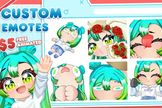 draw twitch emotes, animated emotes and badges for vtuber