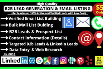 provide targeted b2b lead generation, email, bulk mail list