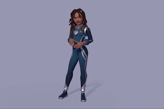 create custom 3d disney character, pixar cartoon character, 3d cartoon character