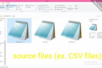 automate CSV, xlsx, json files into sql database