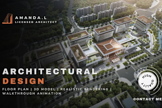 design and render comercial and residential buildings as an architect