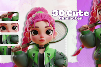 create cute stylized 3d characters for games and animation