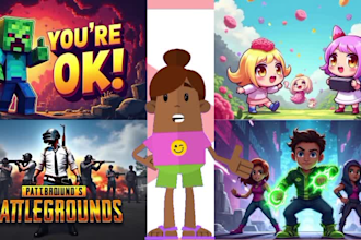 do eye catching cartoon thumbnails for gaming youtube channel in just 5 hours