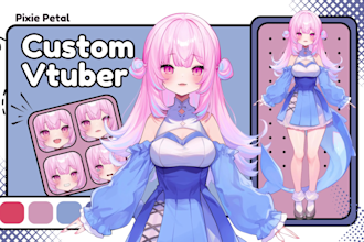 draw custom vtuber live2d model or anime vtuber commission with rigging