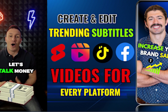 create edit reels, shorts, tiktoks with trending subtitles and captions