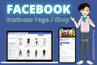 design impressive facebook business page creation, fb cover photo,set up shop