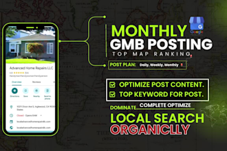 manage or optimization 30 days gmb gbp posts with geo images for top ranking