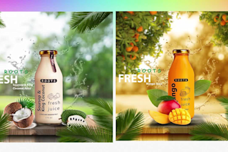 create food and juice advertisement posters for your brand