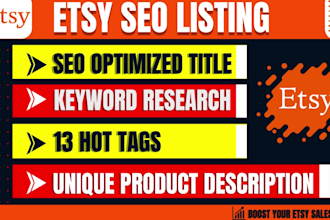 do etsy seo listing with product title description and tags