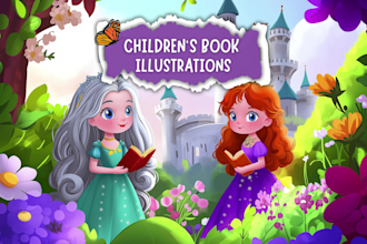 draw children storybook illustrations and book cover for KDP and ebook