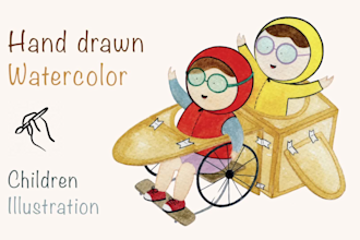 paint watercolor children book illustration for amazon kdp