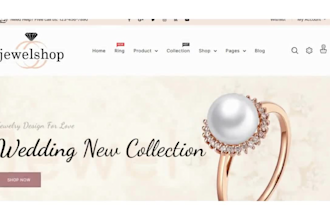 design jewellery and diamond, fashion wordpress website in 7 days