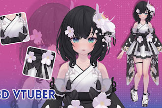 create custom 3d model vtuber, vroid vtuber character for your oc