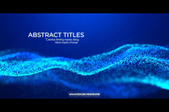 create abstract particles title animation or text video