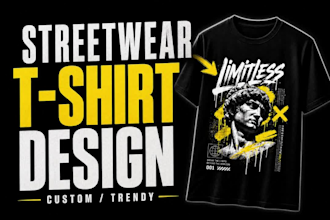 design custom streetwear, gym and typography t shirts