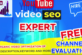 be your youtube video SEO specialist and growth channel manager