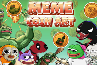 draw meme funny coin crypto for website and social media