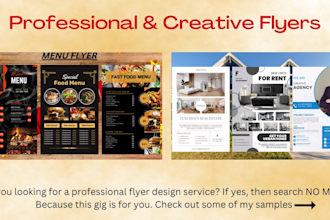 design creative flyers for business, party, real estate