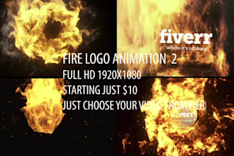 create 6 fire logo animation or youtube intro video