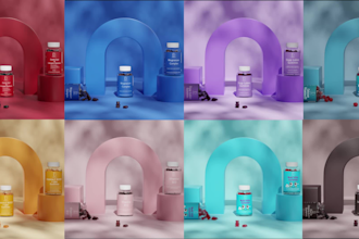 create realistic 3d supplement bottle mockups from your label design